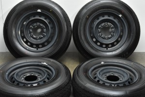 中古タイヤホイール 4本セット 15インチ 6J +35 PCD 139.7 195/80R15 107/105N LT トヨタ 純正 ホイール【 ブリヂストン 製 タイヤ付き】