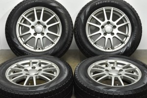 中古 スタッドレス タイヤ ホイール 4本セット 15インチ 6J +53 PCD 114.3195/65R15 91Q Weds 製ホイール【 ピレリ 製 スタッドレスタイ