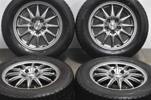 中古 スタッドレス タイヤ ホイール 4本セット 15インチ 6J +43 PCD 114.3195/65R15 91Q JAPAN三陽 製ホイール【 ダンロップ 製 スタッド