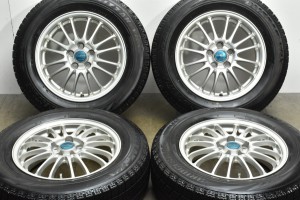 中古 スタッドレス タイヤ ホイール 4本セット 15インチ 6J +45 PCD 100195/65R15 91Q マナレイスポーツ 製ホイール【 ブリヂストン 製 