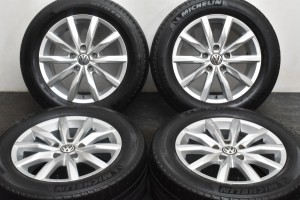 中古タイヤホイール 4本セット 18インチ 8J +53 PCD 130 255/55R18 109V フォルクスワーゲン トゥアレグ 純正【 ミシュラン 製 タイヤ付