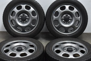 中古 スタッドレス タイヤ ホイール 4本セット 15インチ 4.5J +45 PCD 100165/60R15 77Q スズキ 純正 ホイール【 ダンロップ 製 スタッド