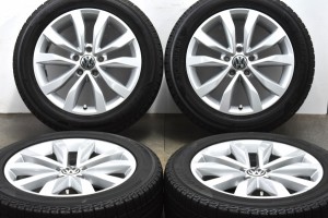 中古 スタッドレス タイヤ ホイール 4本セット 17インチ 7J +43 PCD 112215/55R17 94Q フォルクスワーゲン 純正 ホイール【 ヨコハマ 製 