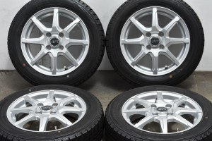 中古 スタッドレス タイヤ ホイール 4本セット 14インチ 4.5J +45 PCD 100155/65R14 75Q レアマイスター 製ホイール【 ダンロップ 製 ス