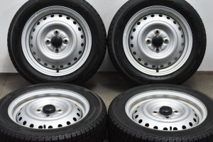 中古 スタッドレス タイヤ ホイール 4本セット 14インチ 4.5J +45 PCD 100155/65R14 75Q ダイハツ 純正 ホイール【 ヨコハマ 製 スタッド