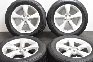 中古タイヤホイール 4本セット 18インチ 7.5J +35 PCD 114.3 235/60R18 103W レクサス純正 ホイール【 ブリヂストン 製 タイヤ付き】