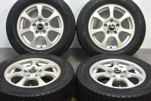 中古 スタッドレス タイヤ ホイール 4本セット 15インチ 6J +48 PCD 114.3195/65R15 91Q JAPAN三陽 製ホイール【 ダンロップ 製 スタッド