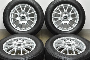 中古 スタッドレス タイヤ ホイール 4本セット 15インチ 6J +53 PCD 114.3195/65R15 91Q ブリヂストン 製ホイール【 ブリヂストン 製 ス