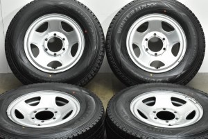 中古 スタッドレス タイヤ ホイール 4本セット 15インチ 6J +18（実測） PCD 139.7195/80R15 107/105L LT トピー 製ホイール【 ダンロッ