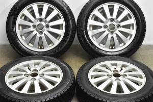 中古 スタッドレス タイヤ ホイール 4本セット 14インチ 4.5J +45 PCD 100155/65R14 75Q ダイハツ 純正 ホイール【 グッドイヤー 製 スタ