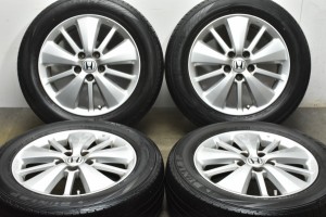 中古タイヤホイール 4本セット 17インチ 6.5J +55 PCD 114.3 215/50R17 96H ホンダ 純正 ホイール【 ダンロップ 製 タイヤ付き】