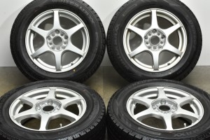 中古 スタッドレス タイヤ ホイール 4本セット 15インチ 6J +50 PCD 100/114.3mm マルチ195/65R15 91Q 社外 製ホイール【 ダンロップ 製 