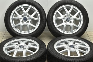 中古 スタッドレス タイヤ ホイール 4本セット 14インチ 4.5J +45 PCD 100155/65R14 75T 社外 製ホイール【 コンチネンタル 製 スタッド