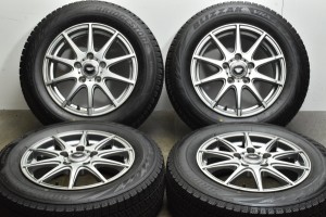 中古 スタッドレス タイヤ ホイール 4本セット 15インチ 6J +53 PCD 114.3195/65R15 91Q 社外 製ホイール【 ブリヂストン 製 スタッドレ