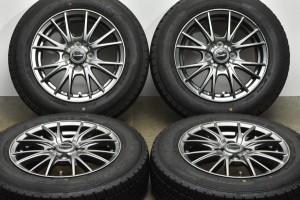 中古 スタッドレス タイヤ ホイール 4本セット 14インチ 5.5J +43 PCD 100165/70R14 81Q ホットスタッフ 製ホイール【 グッドイヤー 製 