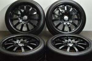 中古タイヤホイール 4本セット 20インチ 9.5J +40 PCD 114.3 245/40R20 99W カールソン Carlsson 1/11 RS ブラックエディション【 ニット