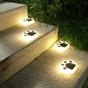 ソーラーガーデンライト 猫爪デザイン 屋外 防水 埋め込み LED 暖光自動点灯 可愛いデザイン 猫爪の形 庭園照明