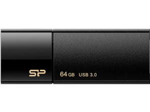 シリコンパワー USB3.0 スライド式USBメモリ 64GB ブラック