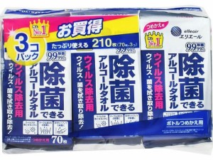 大王製紙 エリエール除菌できるアルコールタオル ウイルス除去 替 70×3