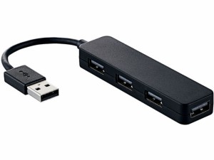 エレコム USB2.0ハブ コンパクト 4ポート U2H-SN4NBBK