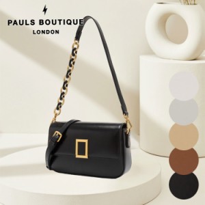 PAULS BOUTIQUE LONDON 本革 3way ショルダーバッグ ハンドバッグ クラッチバッグ チェーン 牛革 ポールズブティック BAG 牛革 斜め掛け 