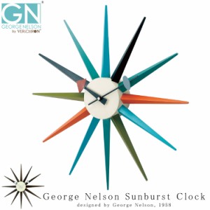 George Nelson Sunburst Clock ウォールクロック 掛け時計 インテリア 時計 木製 壁掛け時計 おしゃれ シンプル モダン アメリカ ギフト 