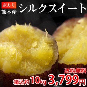 シルクスイート 訳あり 10kg 箱込 内容量9kg+補償分500g 送料無料 生芋 さつまいも  熊本県産 べにはるか サツマイモ  焼き芋に 芋 いも