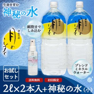 月のしずく 水 2L×2本 マルチケアスプレー 神秘の水 夢（小） お試しセット 【送料無料】 ゆの里 温泉水 ミネラルウォーター ※同一世帯