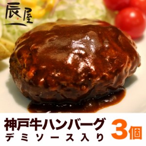 神戸牛 ハンバーグ デミ仕立て 3個  冷凍