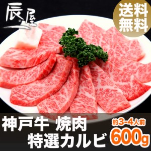 神戸牛 焼肉 特選カルビ 600g（約3-4人前） 送料無料  冷蔵