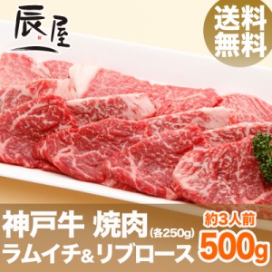 神戸牛 焼肉セット 特選ラムイチ＆リブロース 500g（約3人前） 送料無料  冷蔵