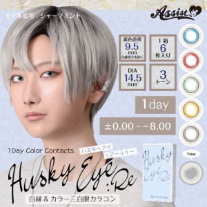 カラコン アシストシュシュ ハスキーアイ 6枚入 1箱 AssistChouChou Husky Eye 度あり 度なし カラーコンタクト