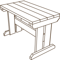 屋外用テーブル◇国産杉　幅1200ｍｍ×奥行562ｍｍ×高さ680ｍｍ　[受注生産]