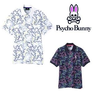 サイコバニー ゴルフ メンズ  NEONTUBE 半袖モックネック Tシャツ Psycho Bunny GF107 2023年春夏モデル