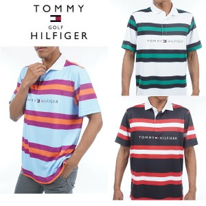 トミーヒルフィガー ゴルフ メンズ THストライプ ラガーシャツ ポロシャツ TOMMY HILFIGER  THMA302