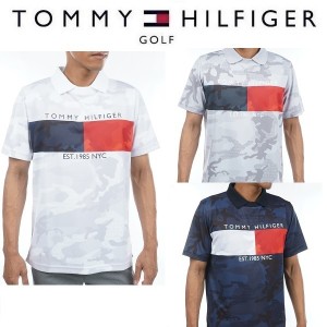 トミーヒルフィガー ゴルフ メンズ カモフラージュ クルーネック ポロシャツ TOMMY HILFIGER  THMA313 2023年春夏モデル