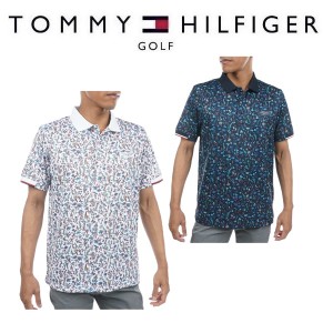 トミーヒルフィガー ゴルフ メンズ  フラワープリント ポロシャツ TOMMY HILFIGER  THMA328 2023年春夏モデル
