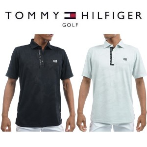 トミーヒルフィガー ゴルフ メンズ  カモフラージュ メッシュジャガード 台衿付シャツ TOMMY HILFIGER  THMA340 2023年春夏モデル