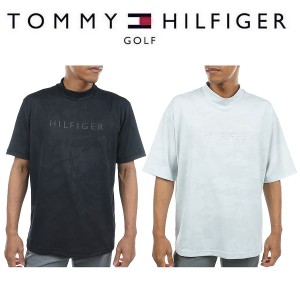 トミーヒルフィガー ゴルフ メンズ  カモフラージュ メッシュジャガード モックネックシャツ TOMMY HILFIGER  THMA347 2023年春夏モデル