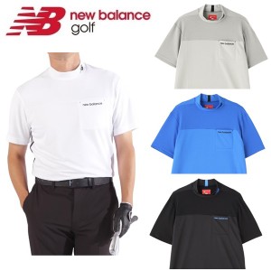 ニューバランス ゴルフ メンズ シャツ チェックピケ×ワッフルピケ 半袖 モックネック プルオーバー New Balance Golf 012-4166008 2024