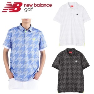 ニューバランス ゴルフ メンズ ポロシャツ ロゴ×千鳥格子 半袖 カラーシャツ  New Balance Golf 012-4168003 2024年春夏モデル