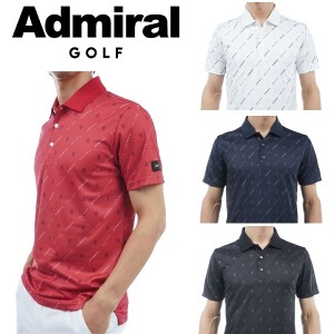 アドミラル ゴルフ メンズ モノグラム ポロシャツ ADMIRAL GOLF ADMA415 2024年春夏モデル