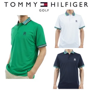 トミーヒルフィガー ゴルフ メンズ マルチライン 半袖ポロシャツ TOMMY HILFIGER GOLF THMA407 2024年春夏モデル