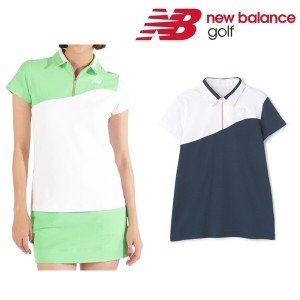 ニューバランス ゴルフ レディース マイクロチェック柄 ハーフジップ カラーシャツ  New Balance Golf 012-4168502 2024年春夏モデル