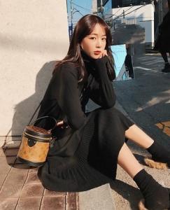 ニットワンピース 冬 長袖 フリル ミドル丈 ロング丈 人気 カワイイ おしゃれ ハイネック デート お出掛けの通販はau Pay マーケット It Iz 商品ロットナンバー