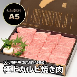 ギフト 大和榛原牛（黒毛和牛A5等級）極上カルビ 750g 焼肉用 化粧箱入り 送料無料 お中元 お歳暮 内祝い 冷凍便