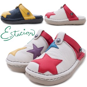 estacion エスタシオン TGE391 ミュール レディース 2way バックベルト ストラップ クロッグ バックバンド カジュアル 本革 牛革 3E相当