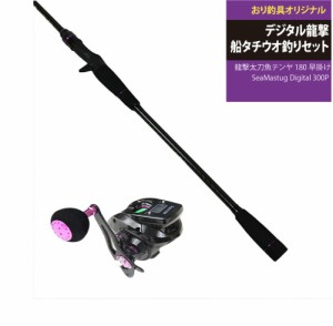 すぐに使える！デジタル龍撃船タチウオ釣りセット龍撃太刀魚テンヤ 180早掛け＆SeaMastug Digital 300P（ori-funeset054）｜デジタルカウ