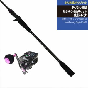 すぐに使える！デジタル龍撃船タチウオ釣りセット龍撃太刀魚テンヤ 180掛け＆SeaMastug Digital 300P（ori-funeset055）｜デジタルカウン