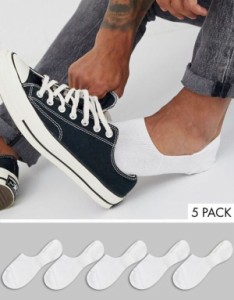 エイソス メンズ 靴下 アンダーウェア ASOS DESIGN 5-pack no-show socks in white - Save! White